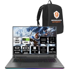 Asus Rog Strix Scar 18 Intel Core I9 14900HX 40GB 256GB SSD RTX4090/16GB 240Hz 18" Qhd+ W11P Taşınabilir Bilgisayar N6100 & Per4 Çanta N6100P401