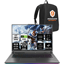 Asus Rog Strix Scar 18 Intel Core I9 14900HX 8gb 4tb SSD RTX4090/16GB 240Hz 18" Qhd+ Fdos Taşınabilir Bilgisayar N6100 & Per4 Çanta N6100P305