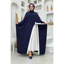 Bym Fashion Şeritli Yandan Yırtmaç Detay Uzun Tunik 2742 Lacivert