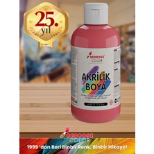 Red Rose Pembe Akrilik Boya 250GR Sanatsal, Dekoratif, Hobi Amaçlı, Canlı Renkler