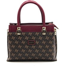 Silver & Polo Kahve Sarı - Bordo SP826 Kadın El Çantası