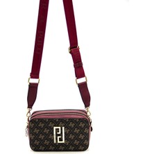 Silver & Polo Kahve Sarı - Bordo SP1078 Kadın Çapraz Çanta