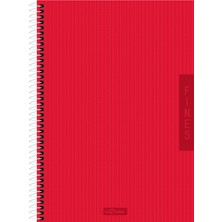 Le Color Fines Ofis Defter A4 Spiralli Kareli Kırmızı