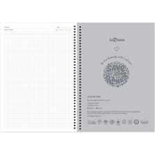 Le Color Fines Ofis Defter A4 Spiralli Kareli Kırmızı