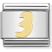Nomination Composable Classic Dekoratif Link - Sayılar - Sayı 3 - (03 3) 18K Altın
