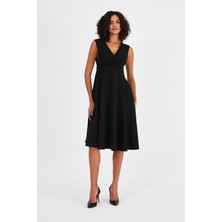 Alexander Gardi Kruvaze Yaka Kolsuz Elbise(B24-00198)