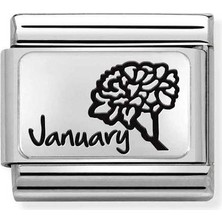 Nomination Composable Classic Dekoratif Link - Plakalar Aylar - Ocak - (13 January) 925 Gümüş
