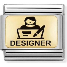 Nomination Composable Classic Dekoratif Link - Plakalar Mesajlar - Tasarımcı -  18K Altın