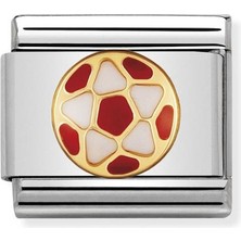 Nomination Composable Classic Dekoratif Link - Futbol Italyan - Beyaz Kırmızı Top -  18K Altın