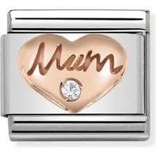 Nomination Composable Classic Dekoratif Link - Semboller - Anne Kalp - (10 Mum Heart) 9k Rose Altın