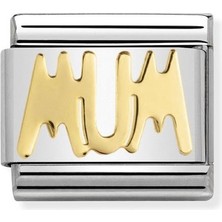 Nomination Composable Classic Dekoratif Link - Yazılar - Anne -  (14 Mum) 18K Altın