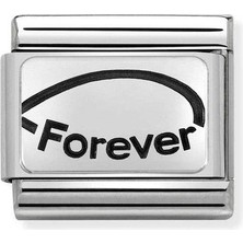 Nomination Composable Classic Dekoratif Link - Plakalar Oksitlenmiş - Kızkardeşler Sonsuzluk -  925 Gümüş