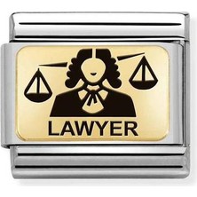 Nomination Composable Classic Dekoratif Link - Plakalar Mesajlar - Avukat - (25 Lawyer) 18K Altın