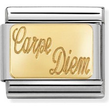 Nomination Composable Classic Dekoratif Link - Gravür - Anı Yaşa Günü Yakala -  18K Altın