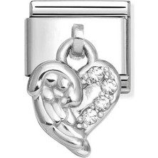 Nomination Composable Classic Dekoratif Charm - Charm Semboller - Beyaz Kalp -  925 Gümüş