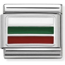 Nomination Composable Classic Dekoratif Link - Bayraklar - Bulgaristan - (25 Bulgaria) 925 Gümüş