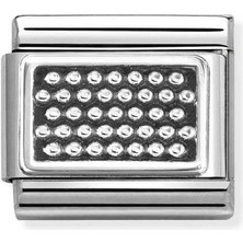 Nomination Composable Classic Dekoratif Link - Plakalar Oksitlenmiş - Çizgili Noktalar -  925 Gümüş