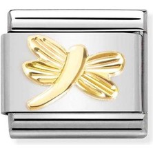 Nomination Composable Classic Dekoratif Link - Semboller - Elmas Kaplı Yusufçuk -  18K Altın