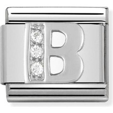 Nomination Composable Classic Dekoratif Link - Harfler Cz - B - (02 B) 925 Gümüş Zirkon