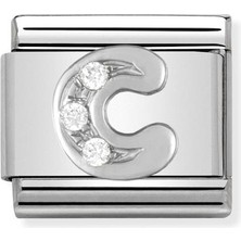 Nomination Composable Classic Dekoratif Link - Harfler Cz - C - (03 C) 925 Gümüş Zirkon