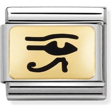 Nomination Composable Classic Dekoratif Link - Plakalar - Egyptian Eye - (20 Egyptian Eye) 18K Altın