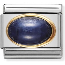 Nomination Composable Classic Dekoratif Link - Taşlar Oval - Safir - (08 Sapphıre) 18K Altın