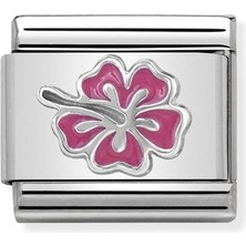 Nomination Composable Classic Dekoratif Link - Semboller - Hibiscus - (24 Hibiscus Pink) 925 Gümüş