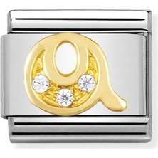 Nomination Composable Classic Dekoratif Link - Harfler Cz - Q - (17 Q) 18K Altın Zirkon
