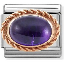 Nomination Composable Classic Dekoratif Link - Taşlar Oval - Ametist - (35 Amethyst) 9k Rose Altın