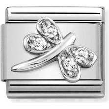 Nomination Composable Classic Dekoratif Link - Semboller - Beyaz Yusufçuk -  925 Gümüş Zirkon