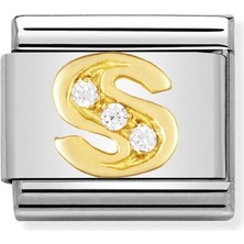 Nomination Composable Classic Dekoratif Link - Harfler Cz - S - (19 S) 18K Altın Zirkon