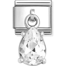Nomination Composable Classic Dekoratif Charm - Charm Kübik Zirkon - Beyaz Damla -  925 Gümüş