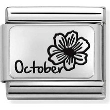Nomination Composable Classic Dekoratif Link - Plakalar Aylar - Ekim - (22 October) 925 Gümüş