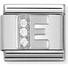 Nomination Composable Classic Dekoratif Link - Harfler Cz - E - (05 E) 925 Gümüş Zirkon
