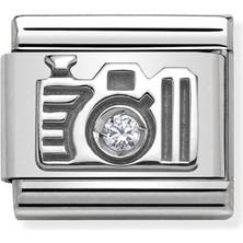 Nomination Composable Classic Dekoratif Link - Semboller - Kamera - (06 Camera) 925 Gümüş Zirkon