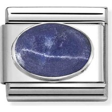 Nomination Composable Classic Dekoratif Link - Taşlar Oval - Sodalit - (42 Sodalıte Mat) 925 Gümüş