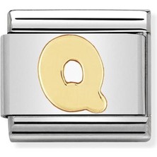 Nomination Composable Classic Dekoratif Link - Harfler - Q Harfi - (17 Q) 18K Altın