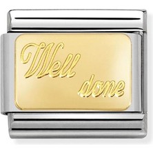 Nomination Composable Classic Dekoratif Link - Gravür - Tebrikler - (27 Well Done) 18K Altın