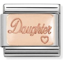 Nomination Composable Classic Dekoratif Link - Plakalar Mesajlar - Kızım -  9k Rose Altın