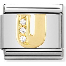 Nomination Composable Classic Dekoratif Link - Harfler Cz - U - (21 U) 18K Altın Zirkon