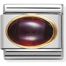 Nomination Composable Classic Dekoratif Link - Taşlar Oval - Garnet - (03 Garnet) 18K Altın