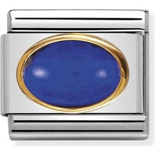 Nomination Composable Classic Dekoratif Link - Taşlar Oval - Lapis - (09 Lapıs) 18K Altın