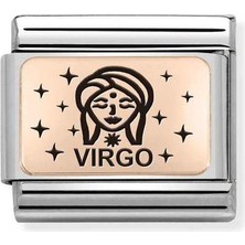 Nomination Composable Classic Dekoratif Link - Burçlar - Başak Burcu - (06 Virgo) 9k Rose Altın