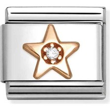 Nomination Composable Classic Dekoratif Link - Semboller - Beyaz Yıldız -  9k Rose Altın