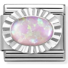 Nomination Composable Classic Dekoratif Link - Taşlar Oval Elmas - Opal Boynuz -  925 Gümüş