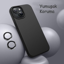 FitCase iPhone 15 Kılıf Kamera Lensli Lansman Silikon Kapak