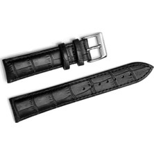 Fado Seiko Saat Uyumlu 22 Milim Croco Siyah Renk Deri