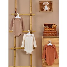 Tiny Lamb Flavor 3 Parça Unisex Bebek Uzun Kollu Pamuk Bodysuit Takımı