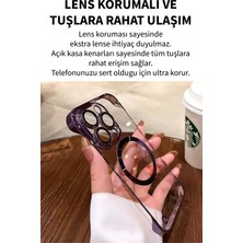 DEİLMİ IPhone 14 Pro Max Ultra Ince Şeffaf Çerçevesiz Lens Korumalı Magsafe Şarj Destekli Umper Sert Kılıf;