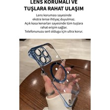 DEİLMİ IPhone 14 Pro Max Ultra Ince Şeffaf Çerçevesiz Lens Korumalı Magsafe Şarj Destekli Umper Sert Kılıf;